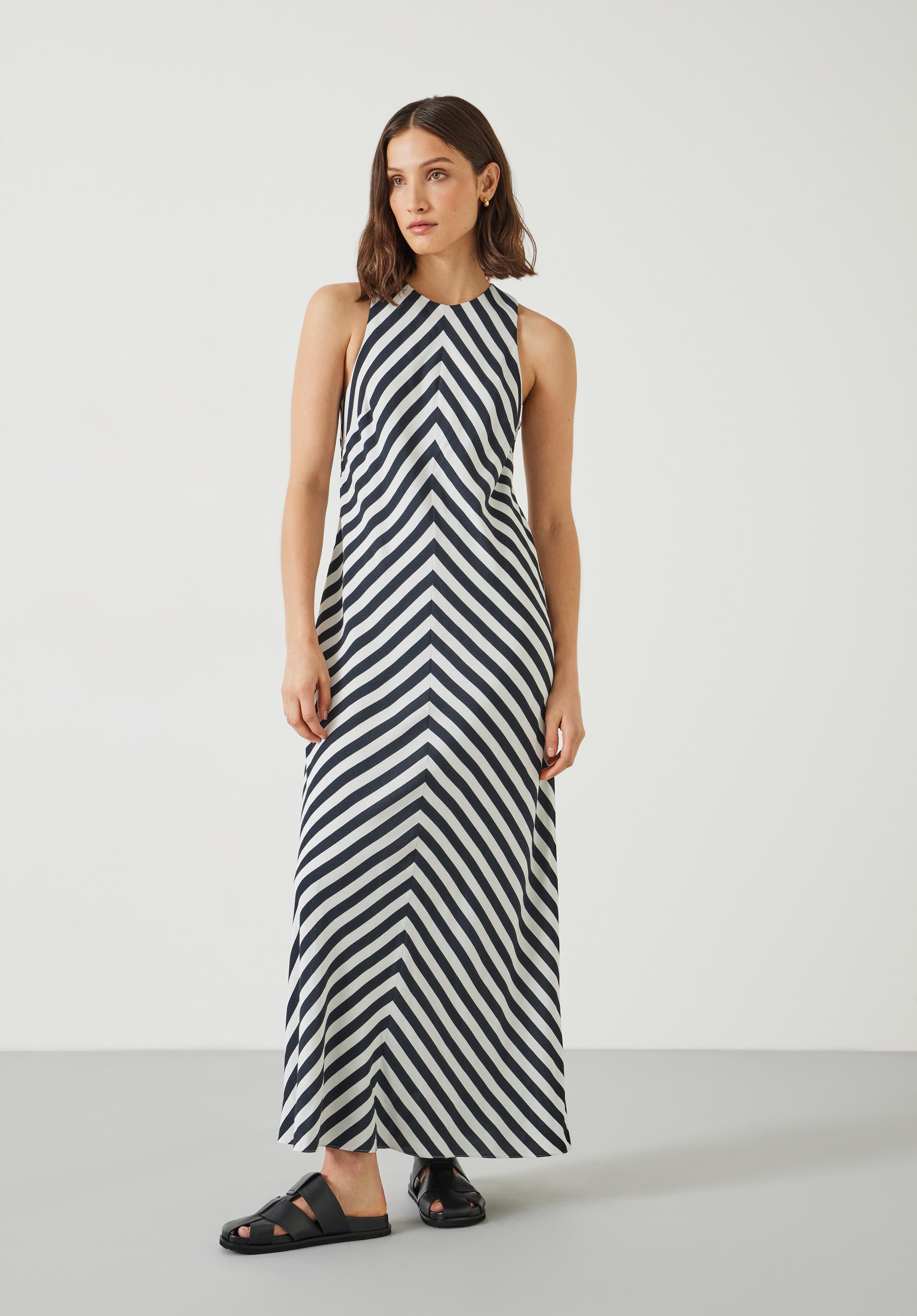 Imani Stripe Maxi Dress Stripe Black hush