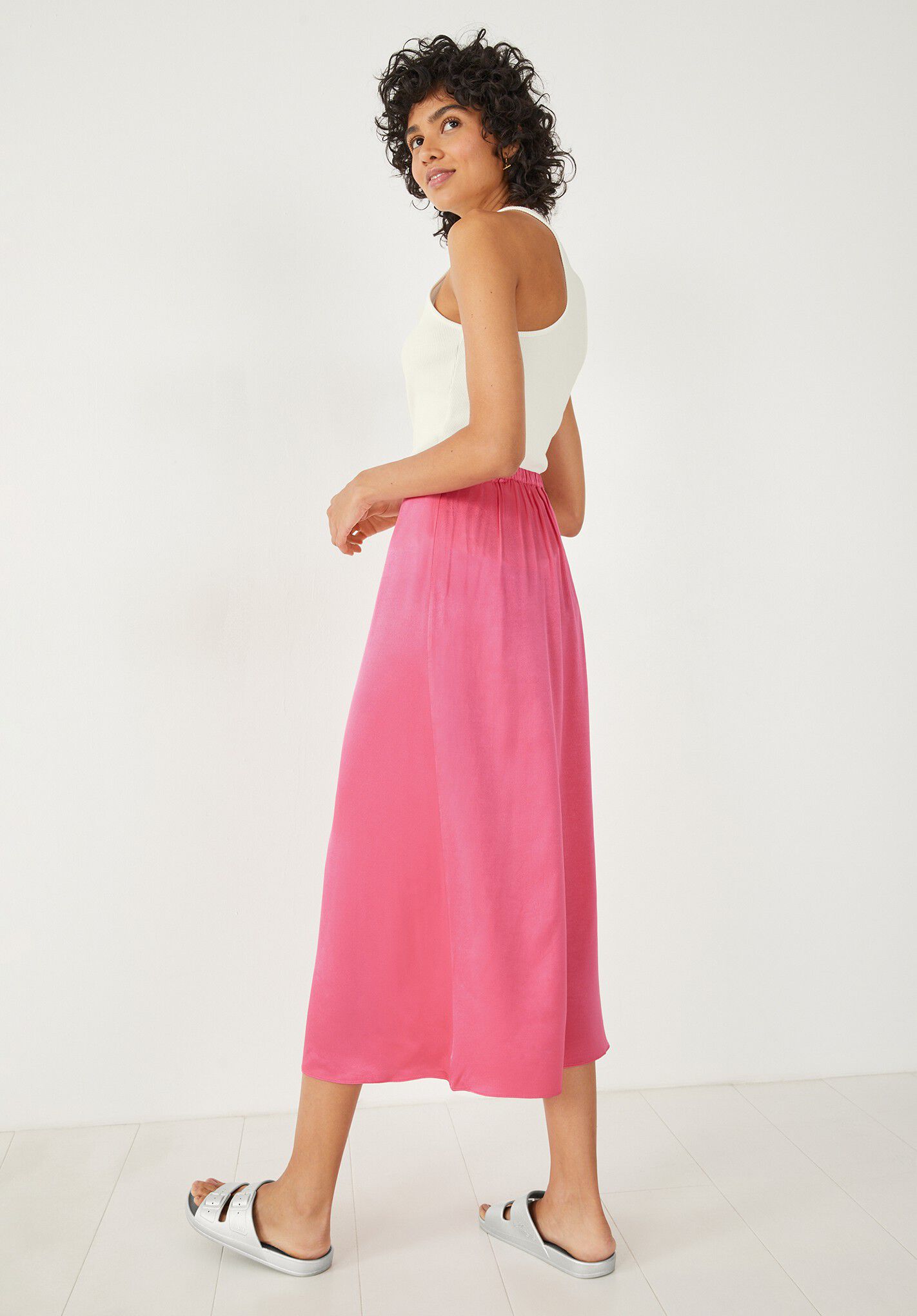 Marisa Satin Midi Skirt