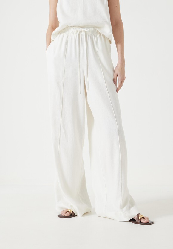 Linen Blend Petunia Wide Leg Trousers