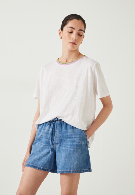 Marta Crochet Trim Relaxed Tee