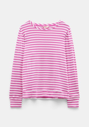 Emily Cotton Striped Puff Sleeve Top