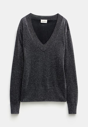 Gracey V Neck Metallic Jumper