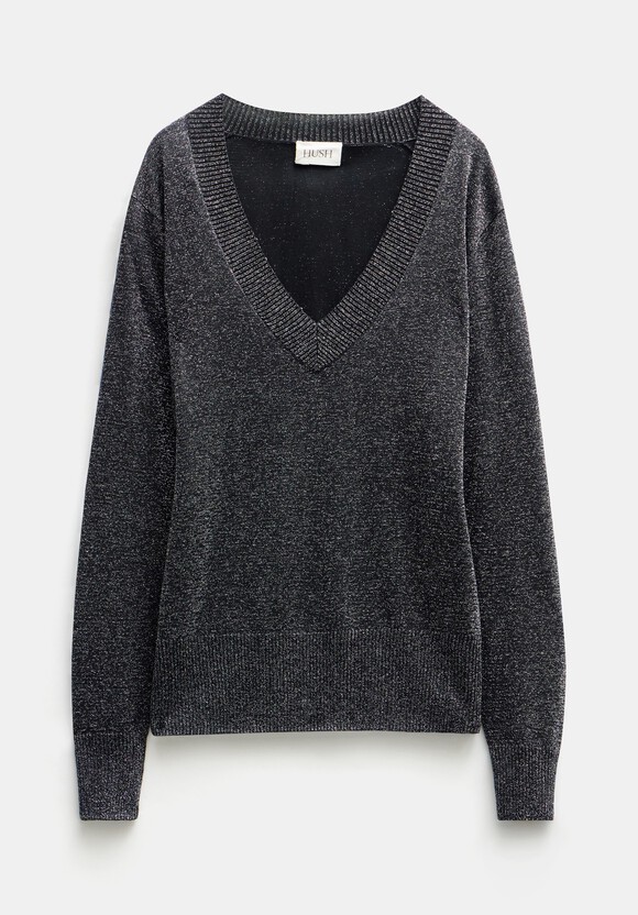 Gracey V Neck Metallic Jumper
