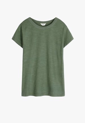 Slim Fit Slub Cotton Crew Neck T-Shirt