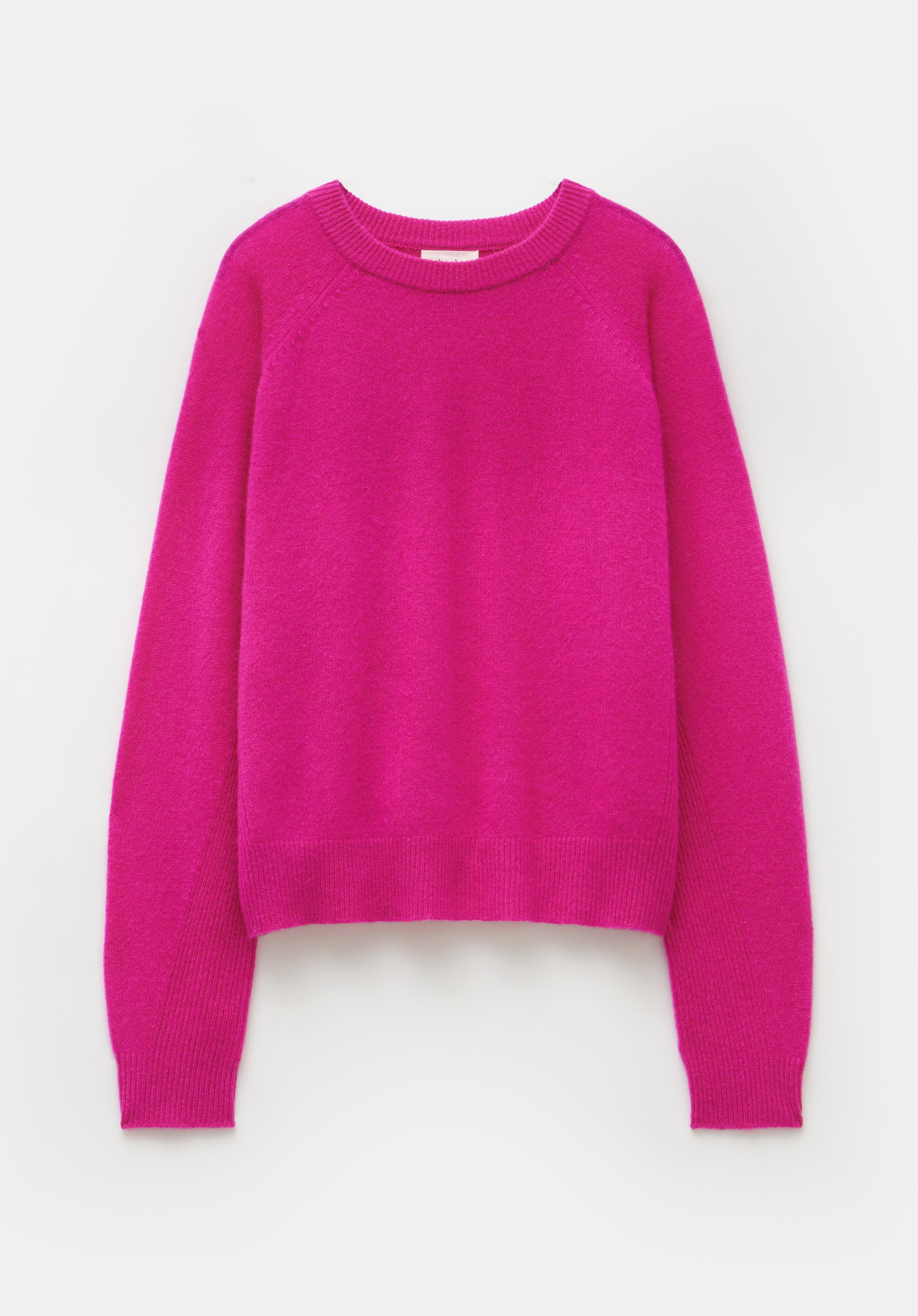 Kaelynn Cotton Contrast Stripe Sweatshirt Vibrant Pink hush