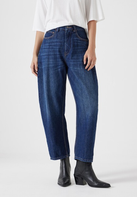 Stripe Barrel Leg Jeans