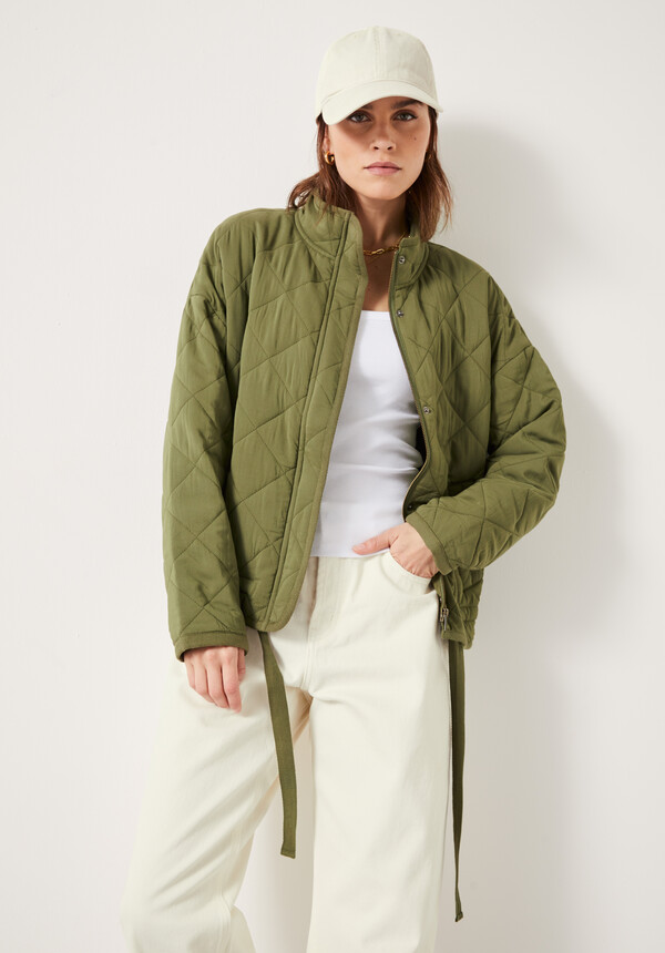 Venca Quilted Jacket Khaki hush