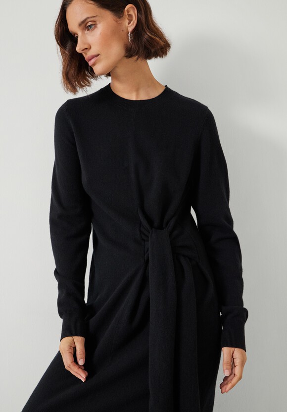 Tilly Tie Waist Merino Wool Midi Dress