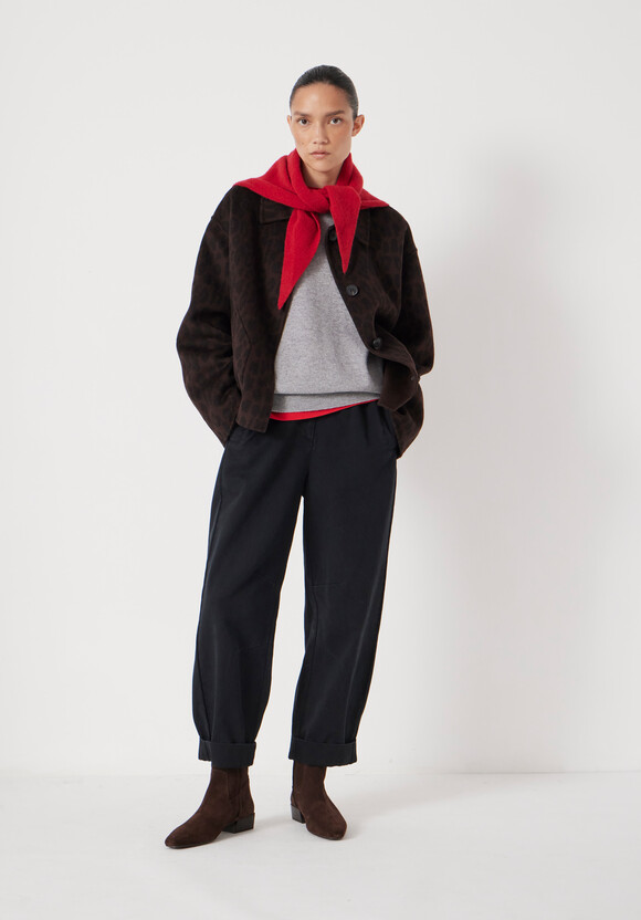 Jack Barrel Leg Pull On Cotton Trousers