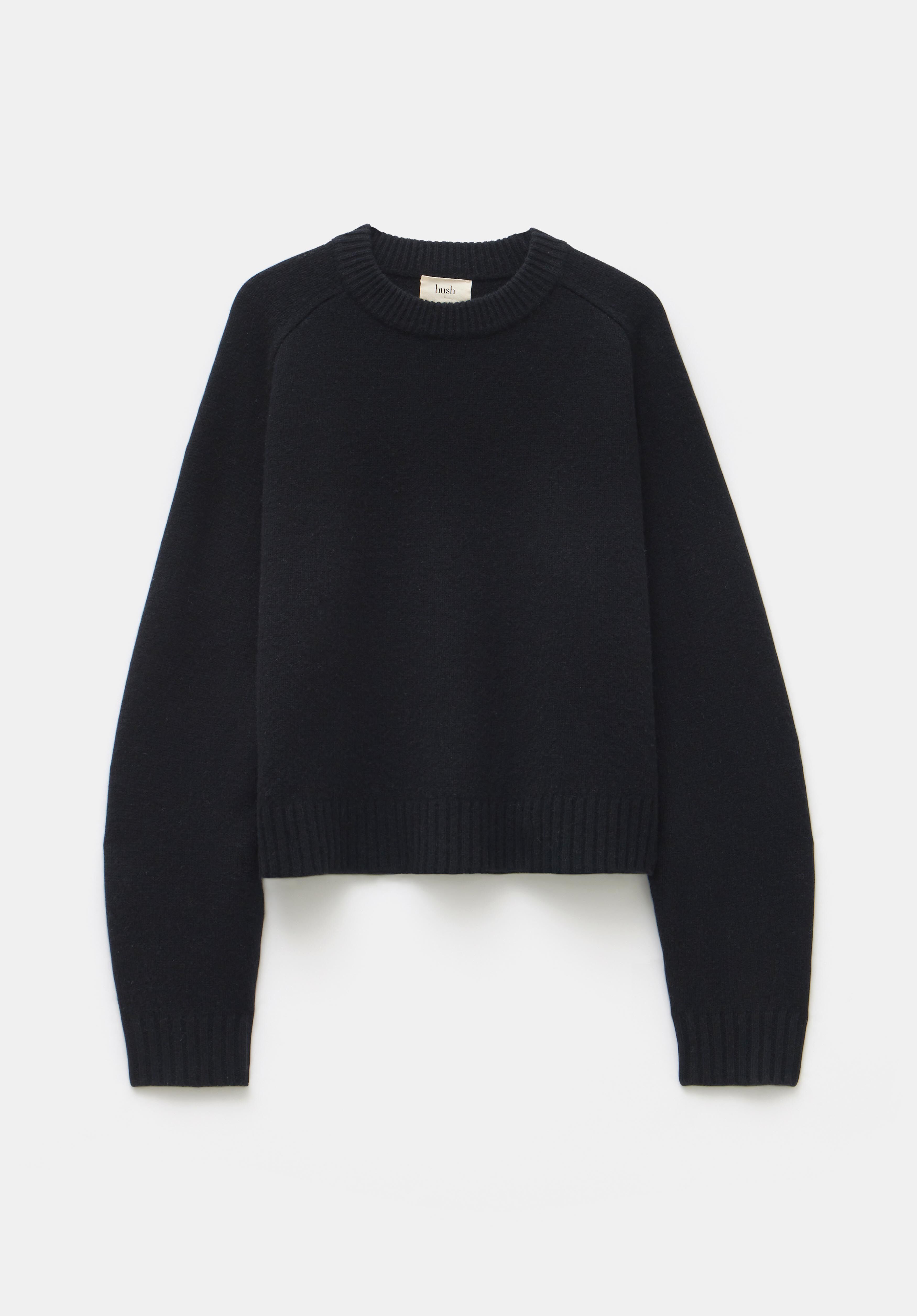 Emily Puff Sleeve Jersey Top | Black | hush
