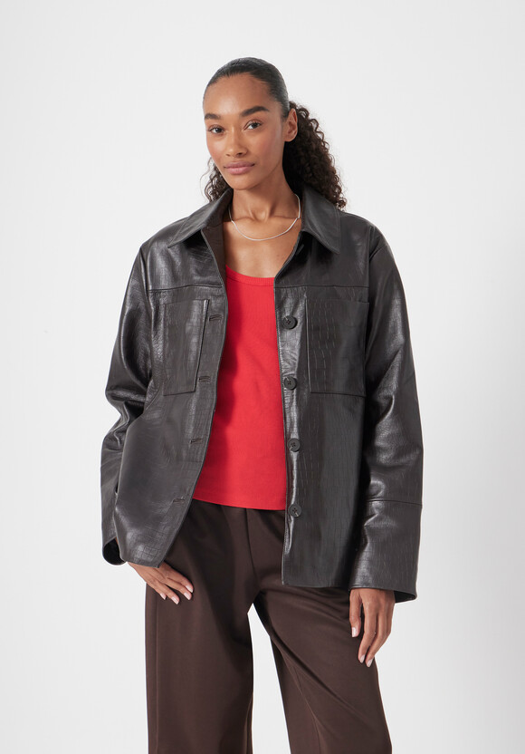 Kelly Croc Leather Jacket