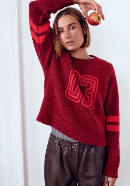 Varsity Jacquard Wool Blend Jumper