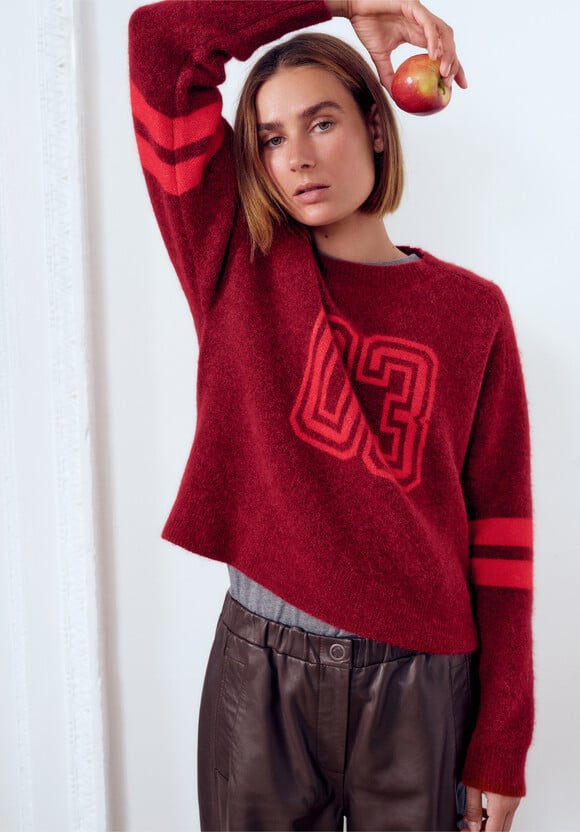 Varsity Jacquard Wool Blend Jumper