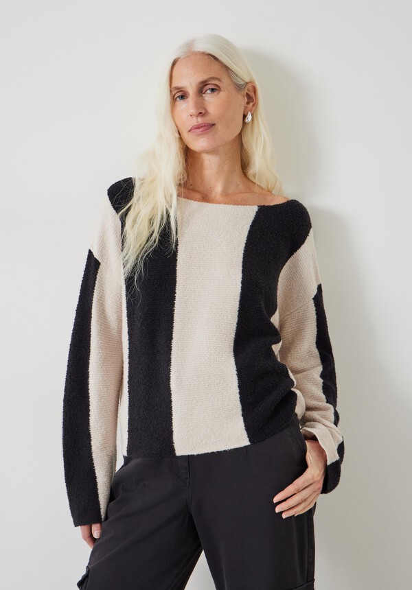 Everlee Striped Boat Neck Cotton Jumper
