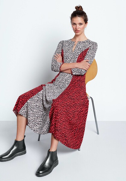 Print Mix Panel Dress