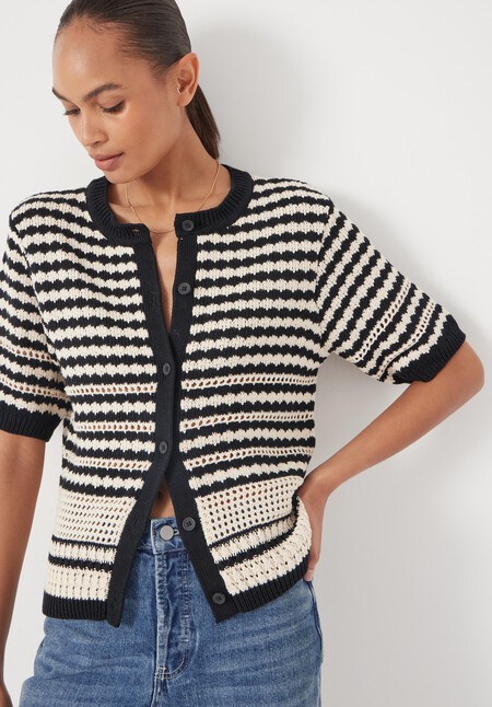 Mono Stitch Short Sleeve Cardigan