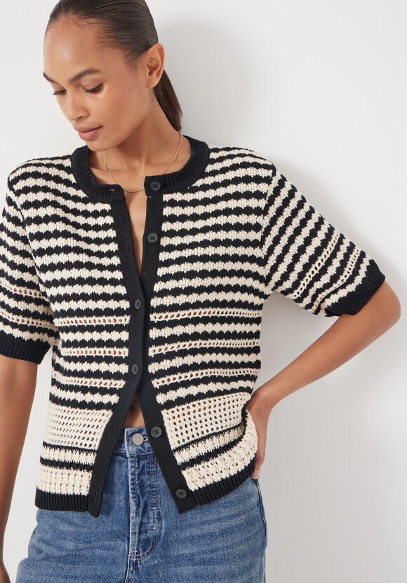 Mono Stitch Short Sleeve Cardigan
