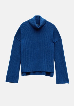 Keily Ribbed Roll Neck Wool Blend Jumper