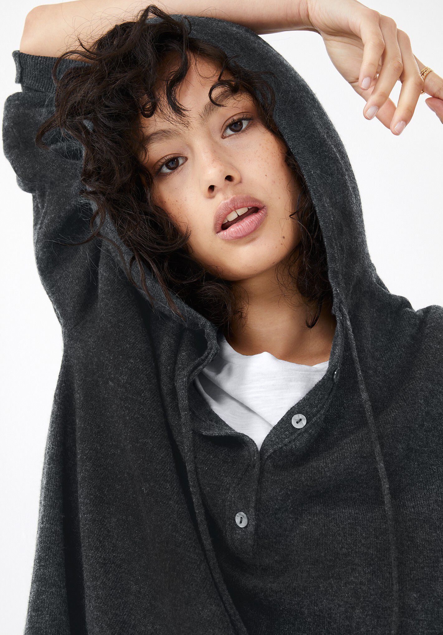 Henley hooded cheap sweatshirt