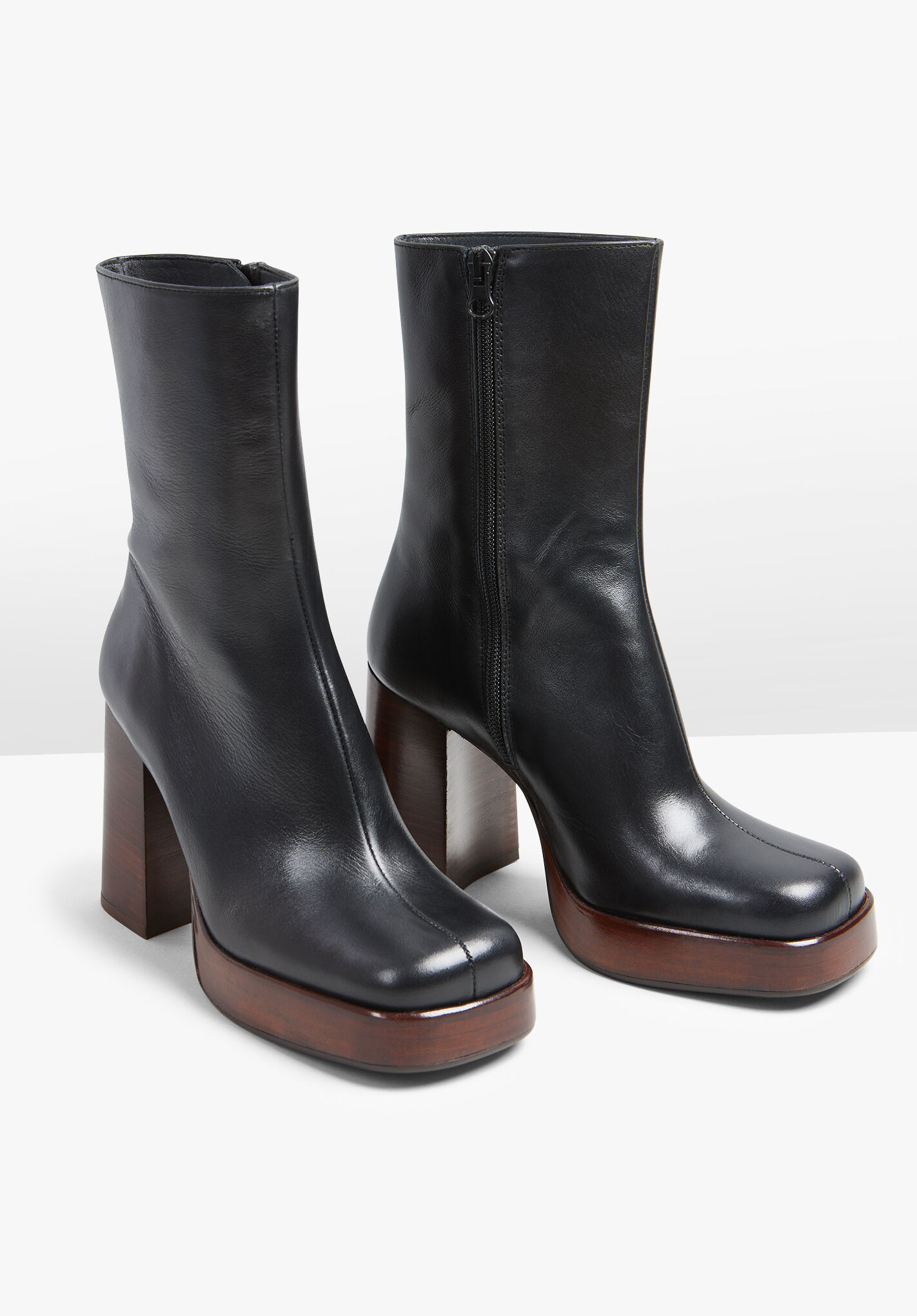 Platform block heel boots top