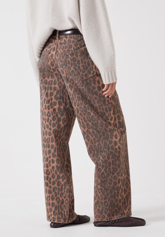 Leopard Wide Leg Jeans