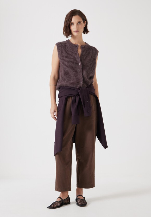 Button Through Knitted Sleeveless Cardigan