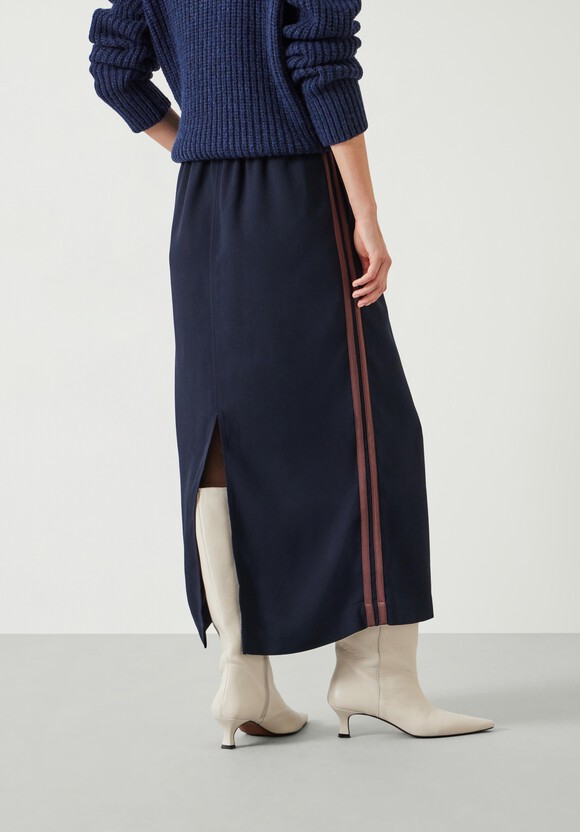 Petunia Side Stripe Midi Skirt