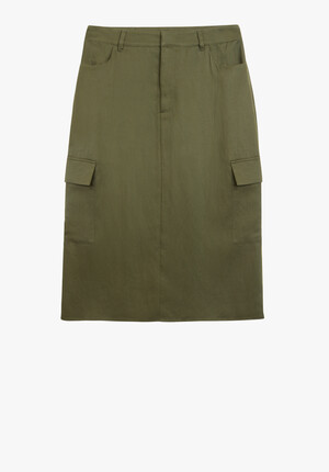 Amba Knee Length Cargo Skirt