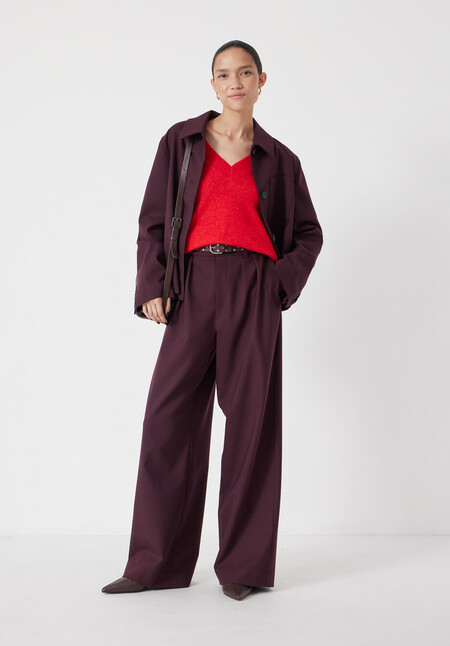 Lya Wool Blend Wide Leg Trousers