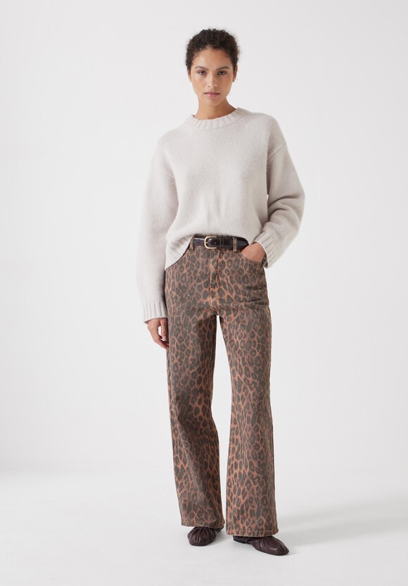 Leopard Wide Leg Jeans