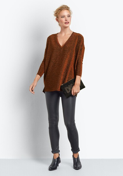 Glitter V Neck Top