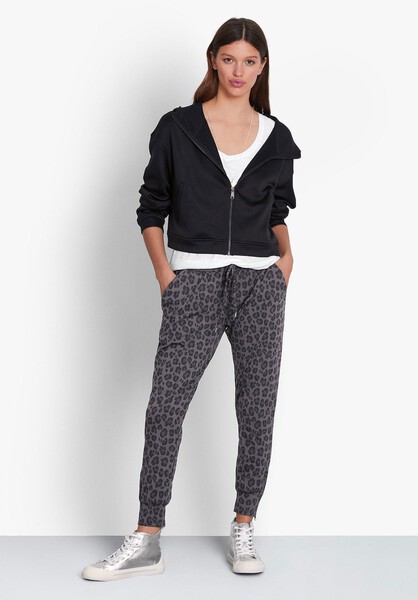 Cropped Sateen Zip Hoodie
