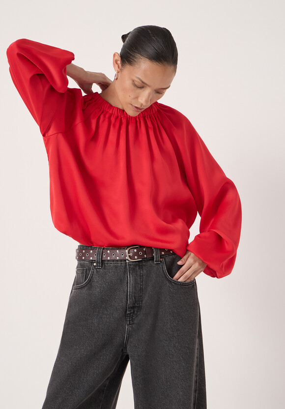 Satin Bubble Hem Top