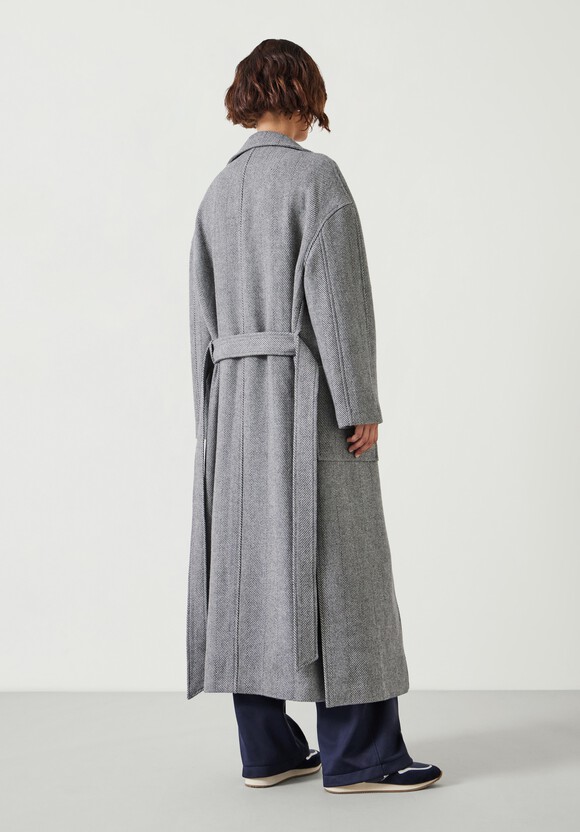 Kaitlin Wool Blend Herringbone Coat