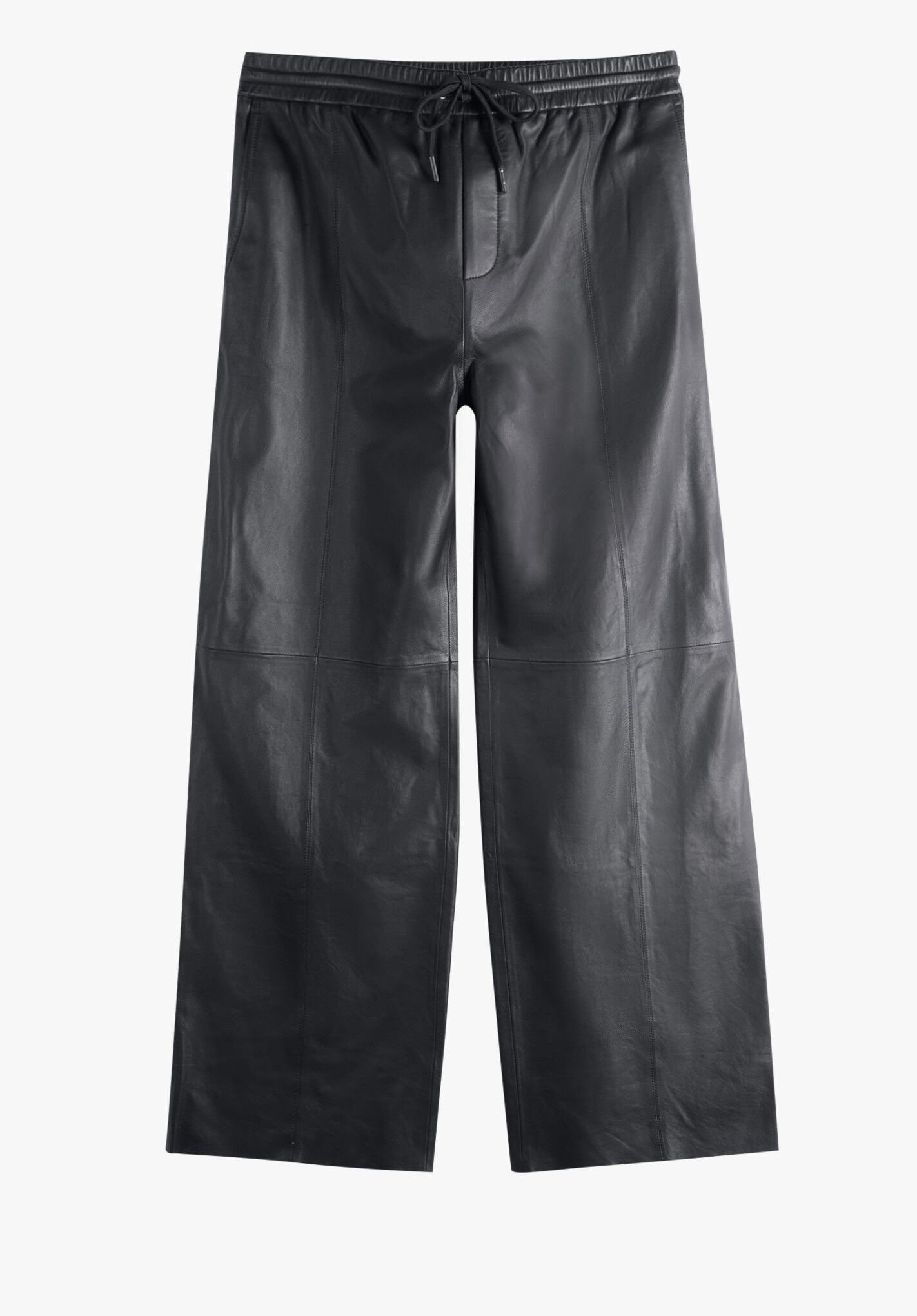 Leather Pants | Elasticated Waist Pants | Black | hush