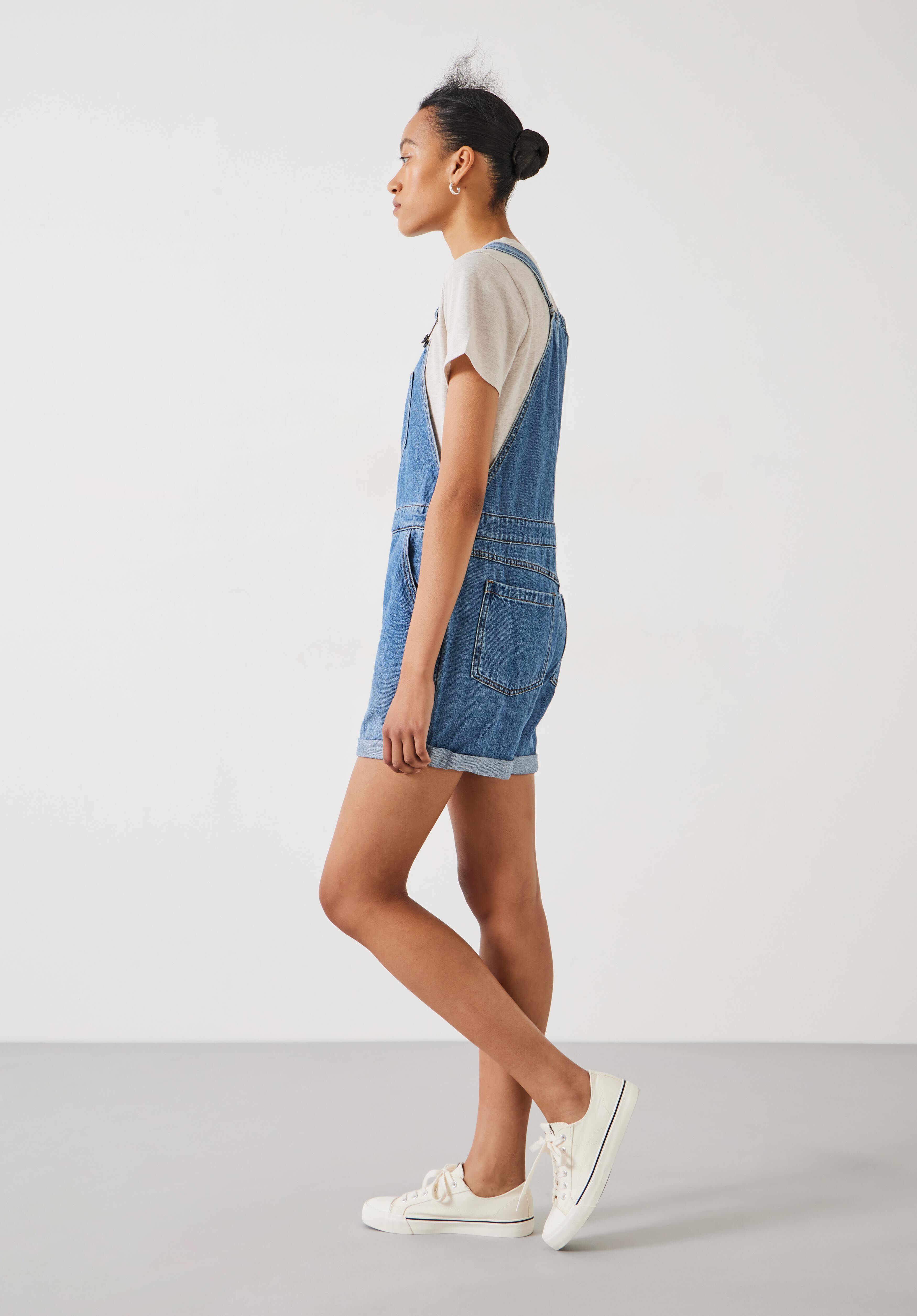 Jasmine Relaxed Short Dungarees Light Authentic Blue hush