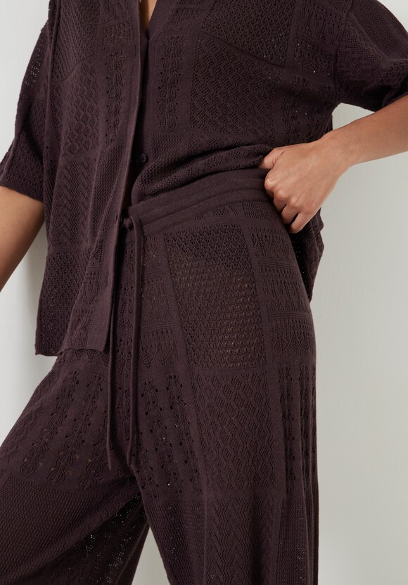 Patchwork Stitch Knitted Trouser