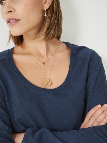 Talia T-Bar Hoop Necklace