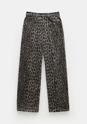 Leopard Wide Leg Jeans