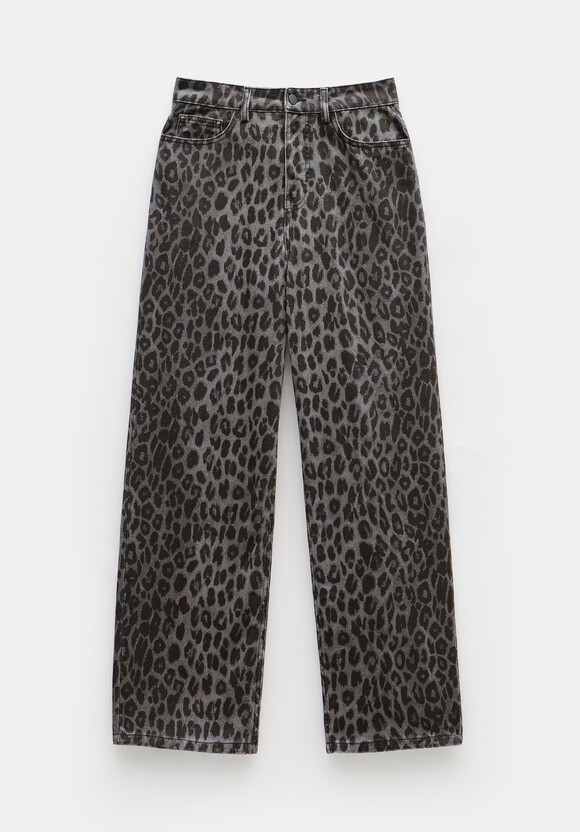 Leopard Wide Leg Jeans