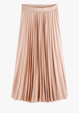 Pleated Metallic Maxi Skirt
