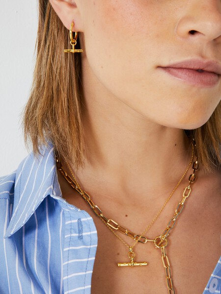 Gold Vermeil Star T-Bar Necklace