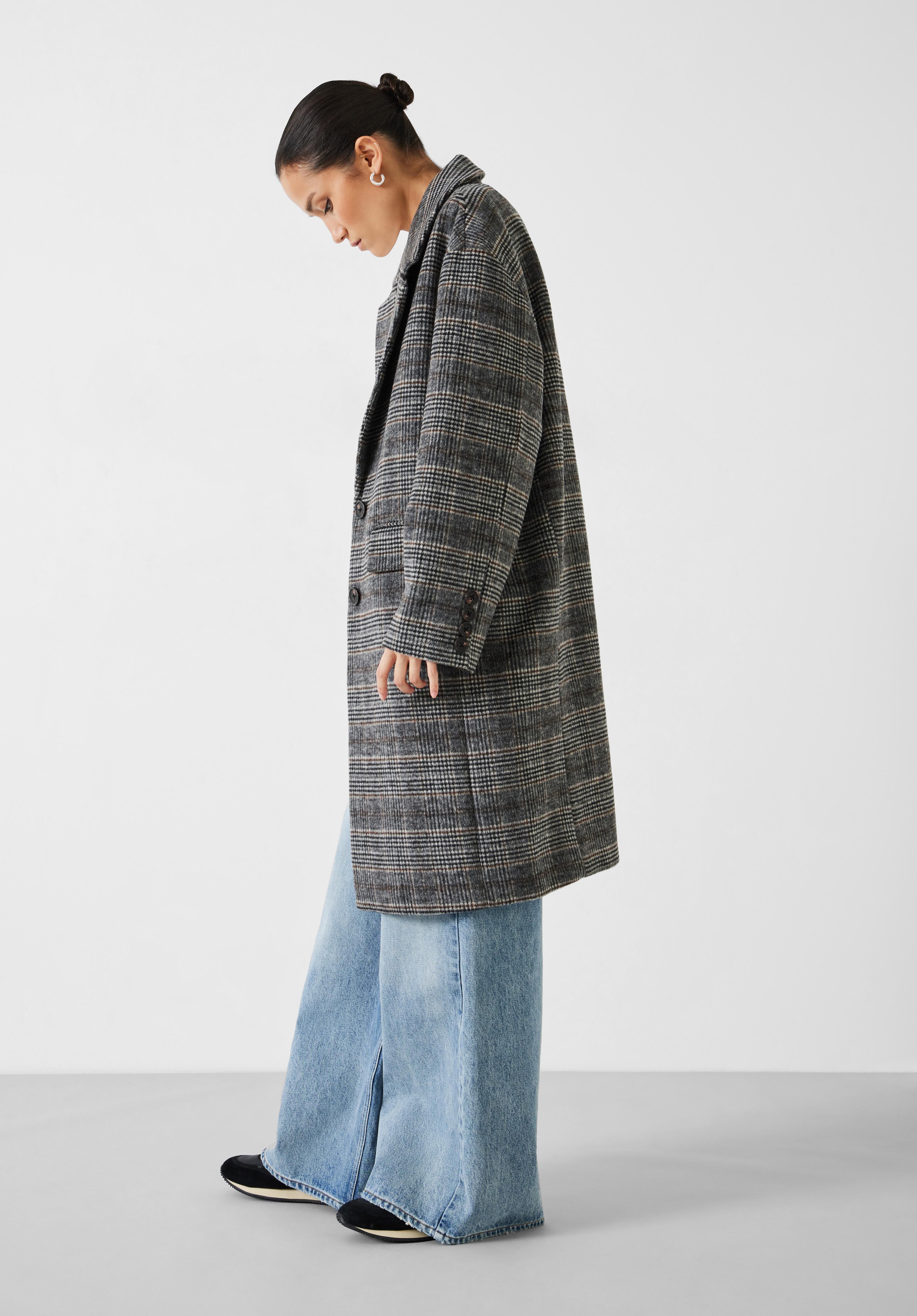 Large best sale check coat