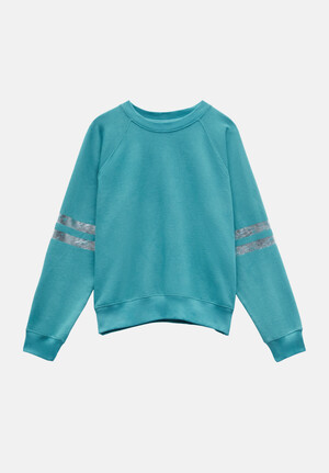 Metallic Stripe Relaxed Sweatshirt