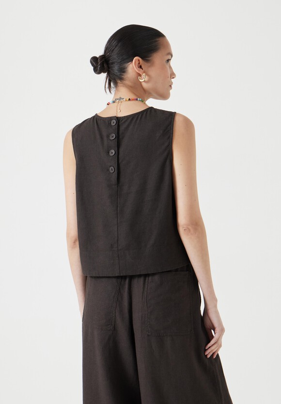 Vera Linen Blend Shell Top