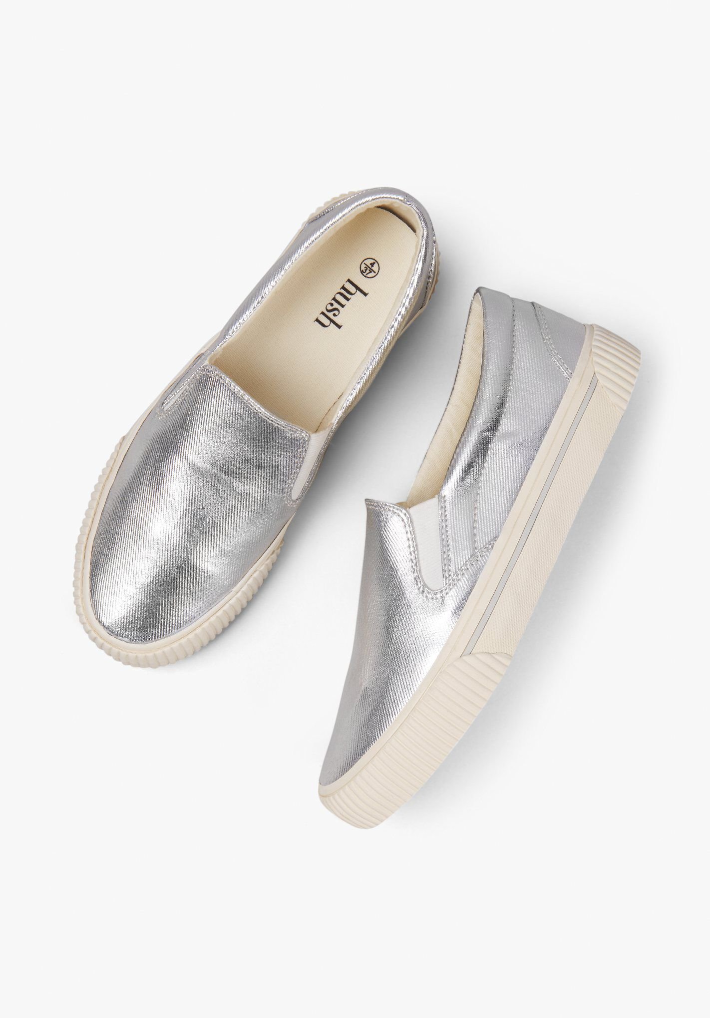 Slip on discount silver sneakers