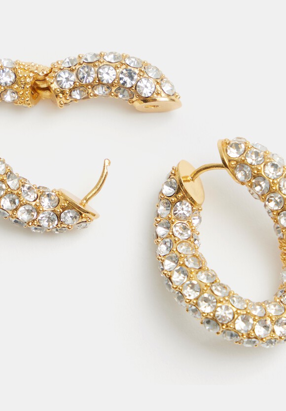 Large Pia Pave Twist Hoop Earrings