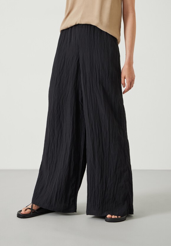 Mabel Fluid Wide Leg Crinkle Trousers