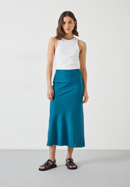 Simone Linen Midi Skirt