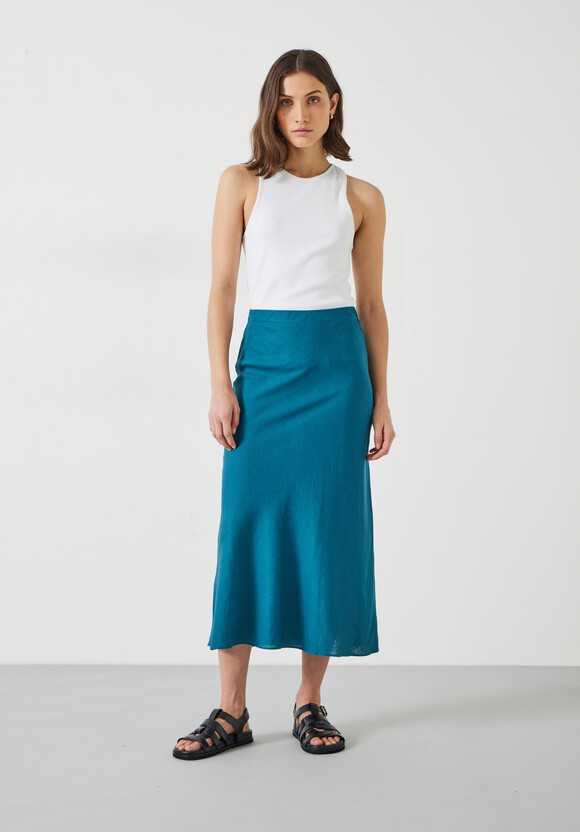 Simone Linen Midi Skirt
